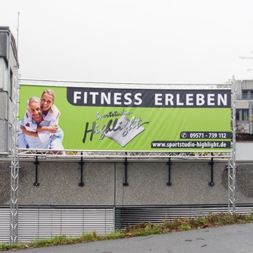 Werbebanner mit Light-Lift Rahmen