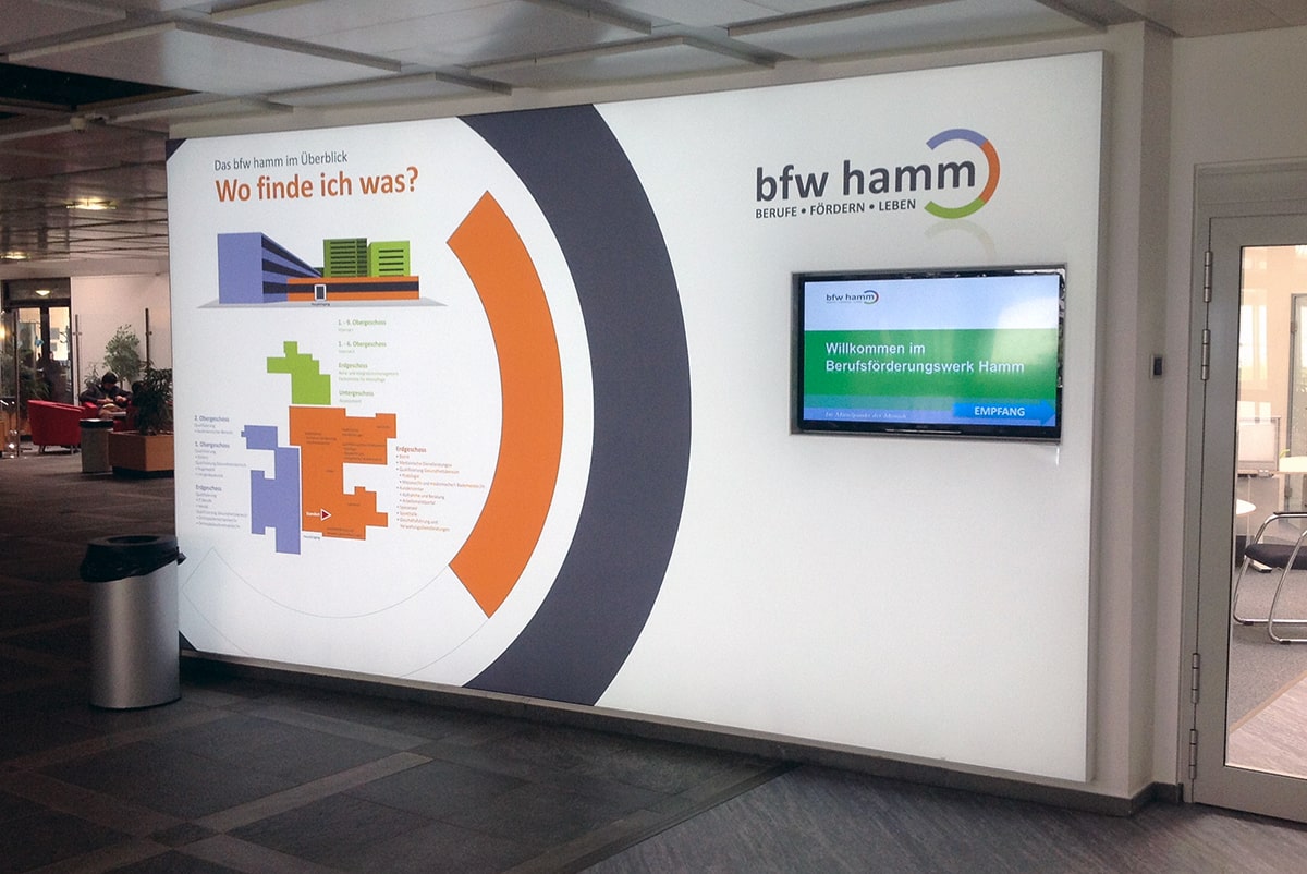 Rahmen mit integrierten Digital Signage Systemen